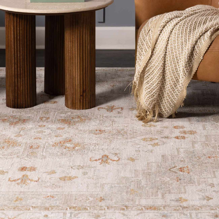 Dieppe Traditional Beige and Sage Machine-Woven Rug - The Rug Decor