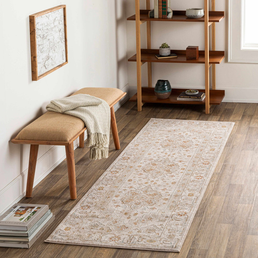 Dieppe Traditional Beige and Sage Machine-Woven Rug - The Rug Decor