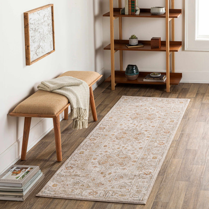 Dieppe Traditional Beige and Sage Machine-Woven Rug - The Rug Decor