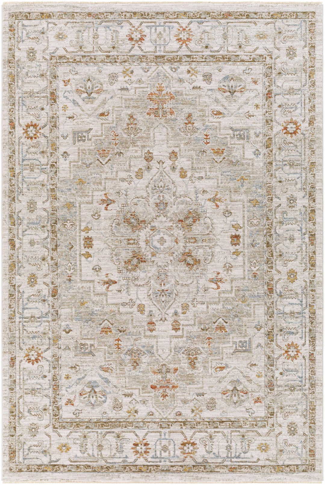 Dieppe Traditional Beige and Sage Machine-Woven Rug - The Rug Decor