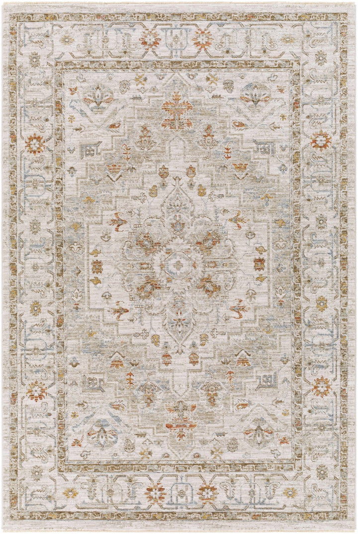 Dieppe Traditional Beige and Sage Machine-Woven Rug - The Rug Decor