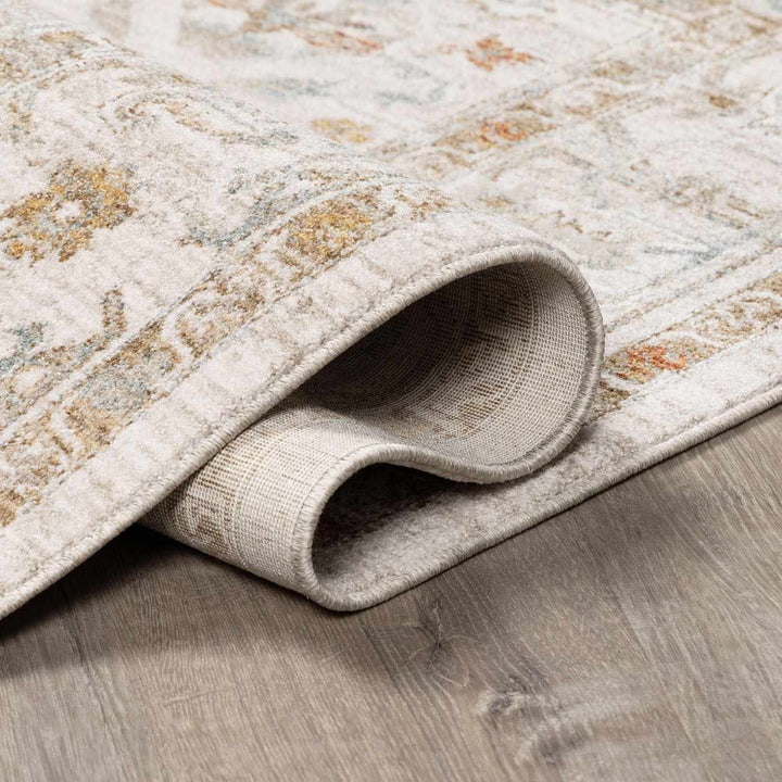 Dieppe Traditional Beige and Sage Machine-Woven Rug - The Rug Decor