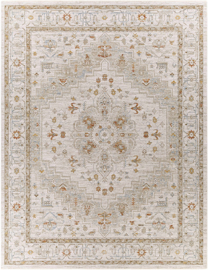 Dieppe Traditional Beige and Sage Machine-Woven Rug - The Rug Decor