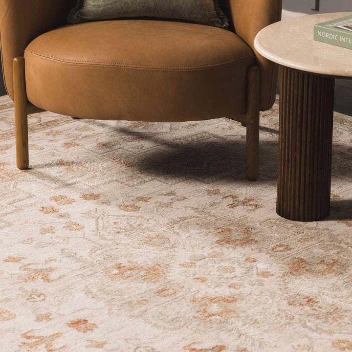 Dieppe Traditional Beige and Sage Machine-Woven Rug - The Rug Decor