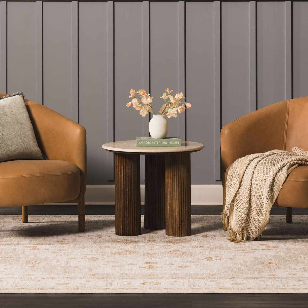 Dieppe Traditional Beige and Sage Machine-Woven Rug - The Rug Decor