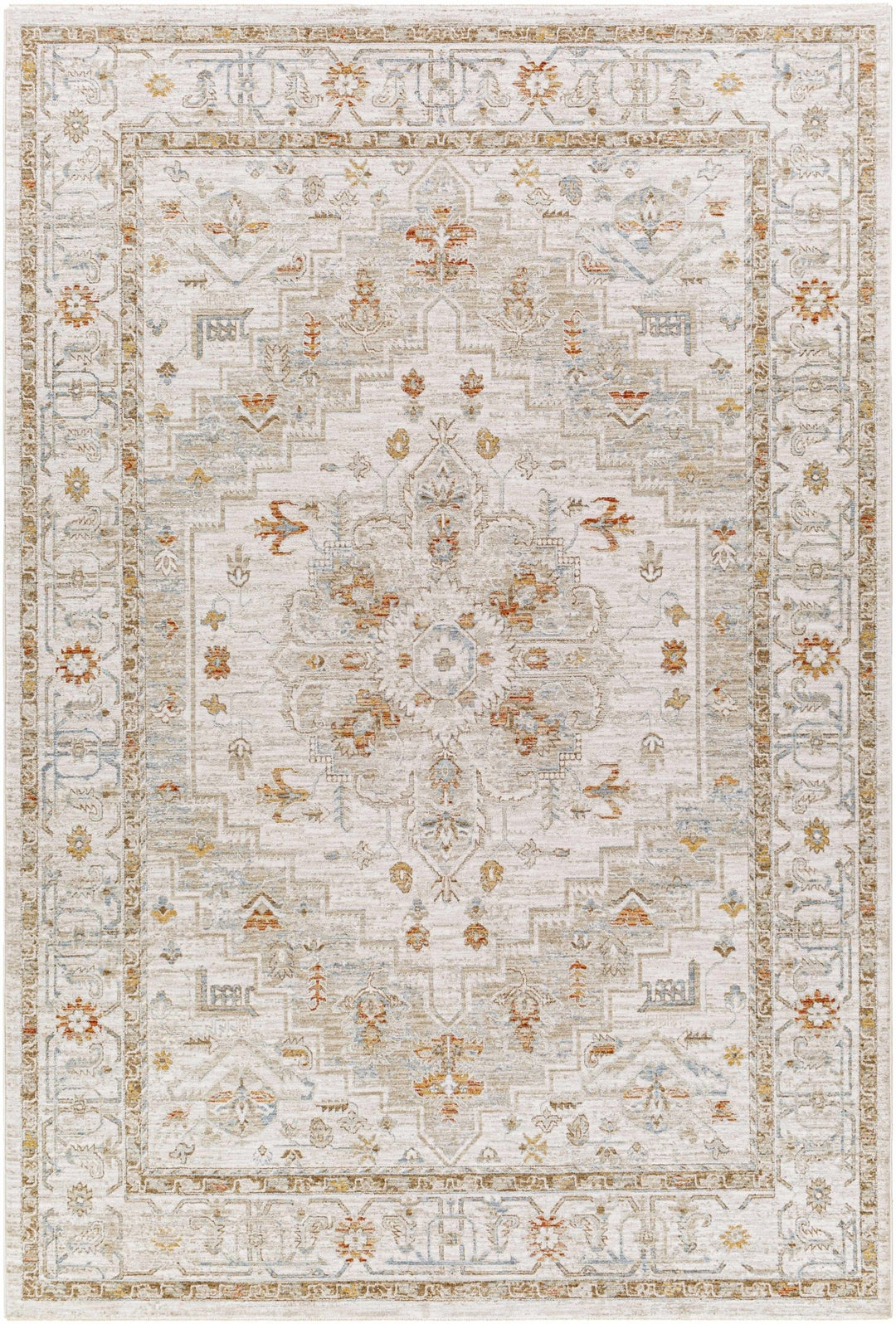 Dieppe Traditional Beige and Sage Machine-Woven Rug - The Rug Decor