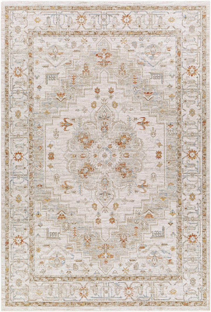 Dieppe Traditional Beige and Sage Machine-Woven Rug - The Rug Decor