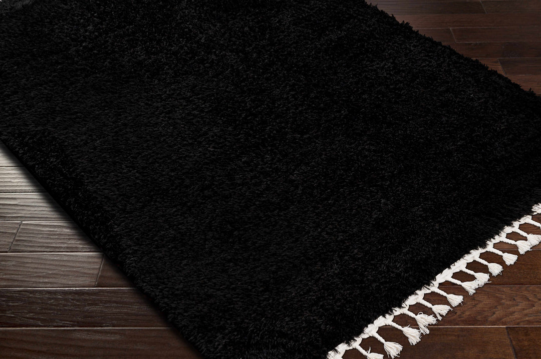 Mampurog Black Modern Solid Design Rug
