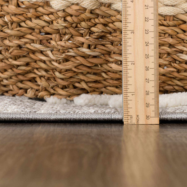 Dinganen Gray And Cream Contemporary Style Area Rug - The Rug Decor
