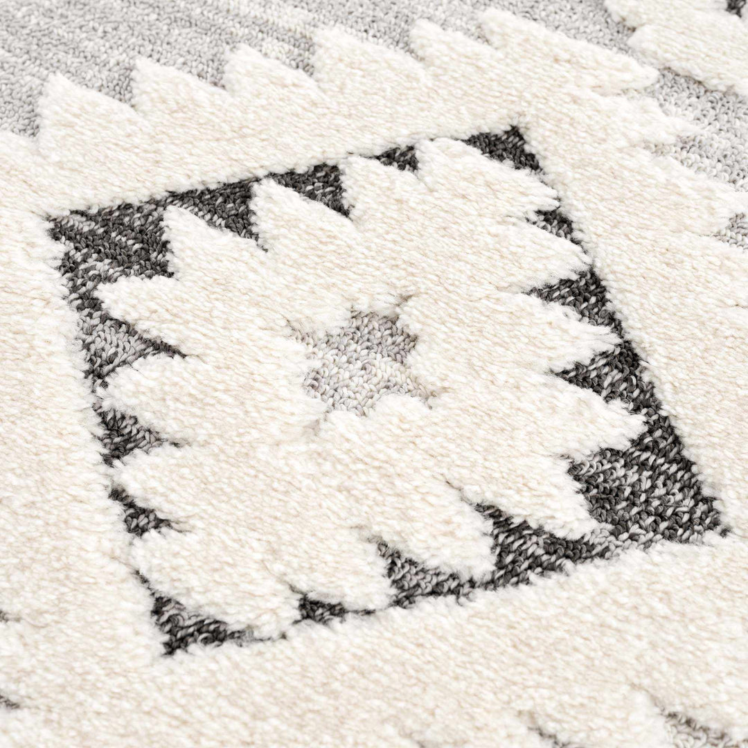 Dinganen Gray And Cream Contemporary Style Area Rug - The Rug Decor