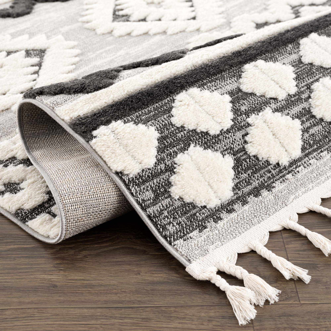 Dinganen Gray And Cream Contemporary Style Area Rug - The Rug Decor