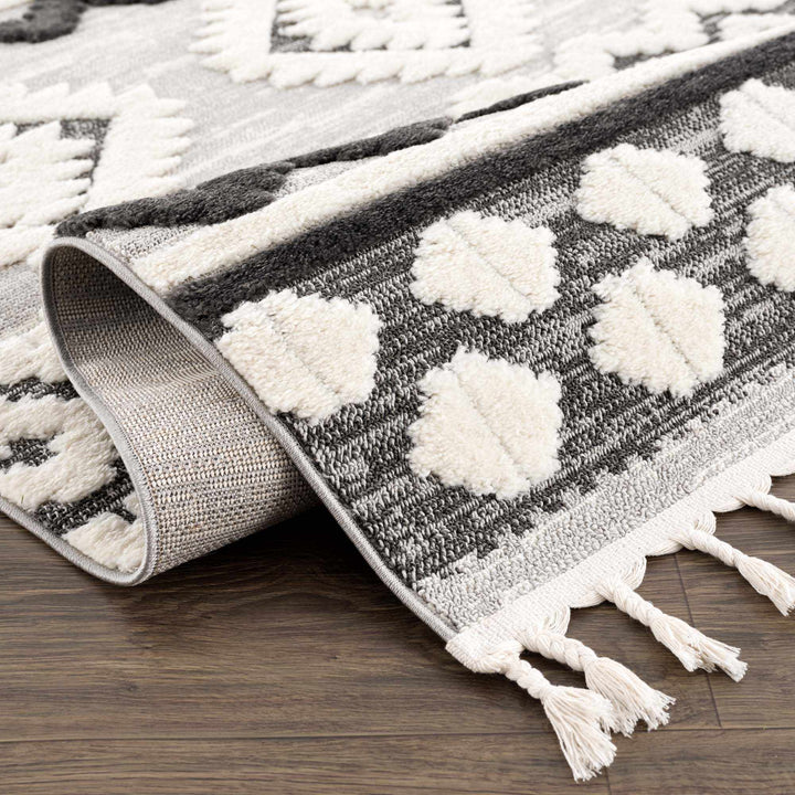 Dinganen Gray And Cream Contemporary Style Area Rug - The Rug Decor