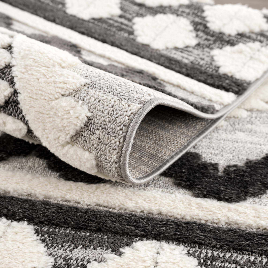 Dinganen Gray And Cream Contemporary Style Area Rug - The Rug Decor