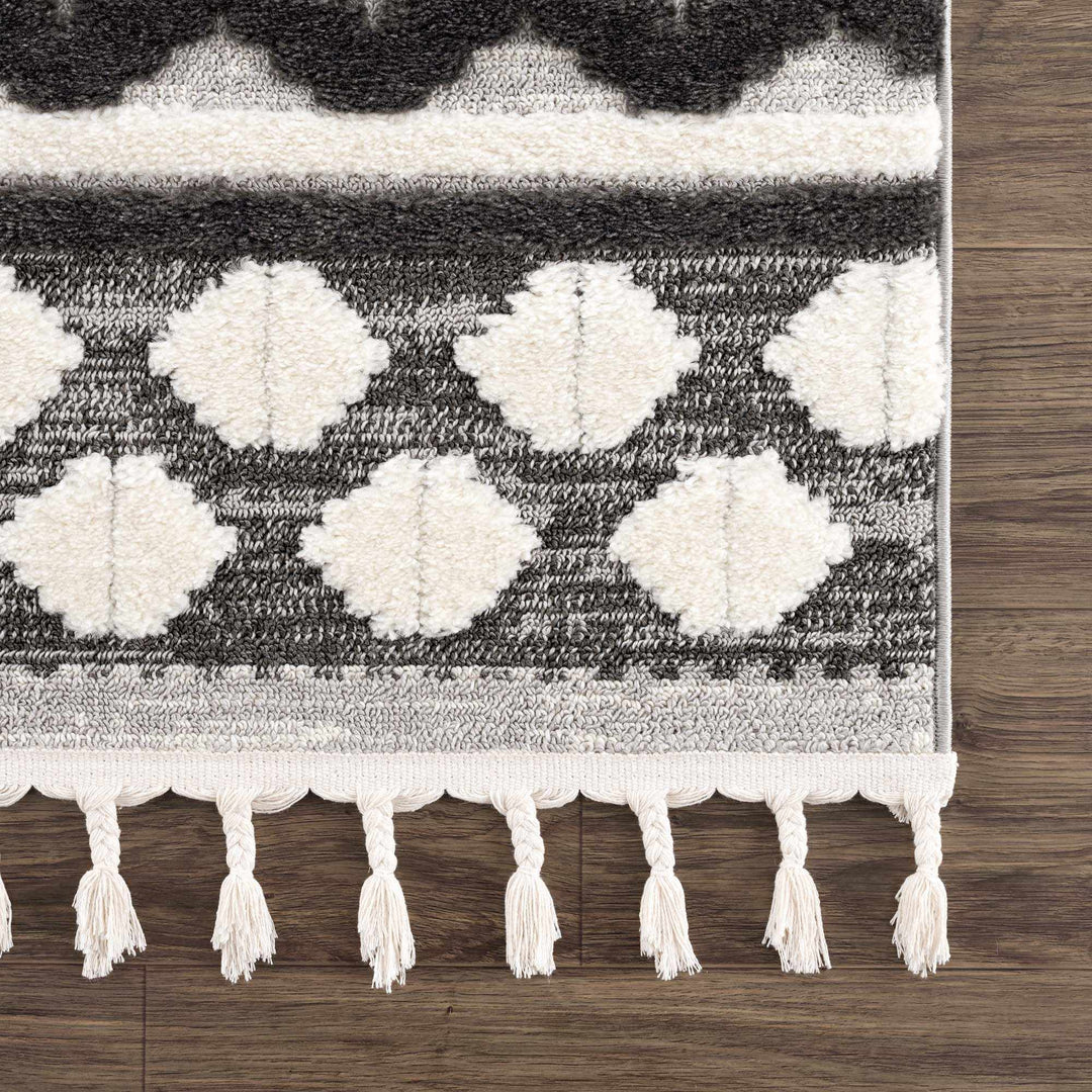 Dinganen Gray And Cream Contemporary Style Area Rug - The Rug Decor