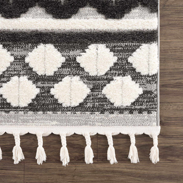 Dinganen Gray And Cream Contemporary Style Area Rug - The Rug Decor