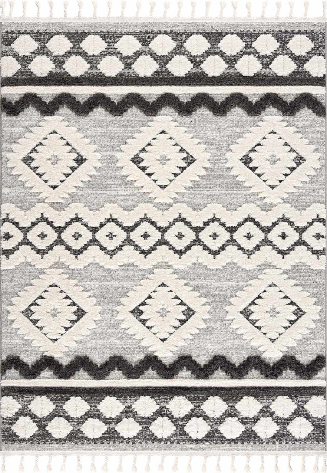 Dinganen Gray And Cream Contemporary Style Area Rug - The Rug Decor