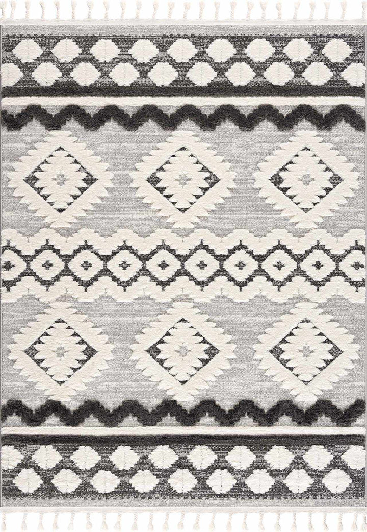 Dinganen Gray And Cream Contemporary Style Area Rug - The Rug Decor