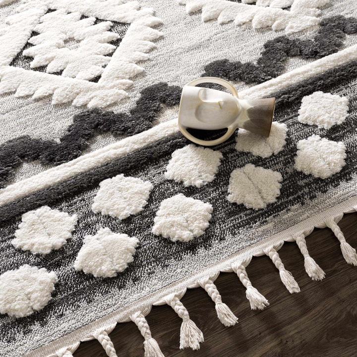 Dinganen Gray And Cream Contemporary Style Area Rug - The Rug Decor
