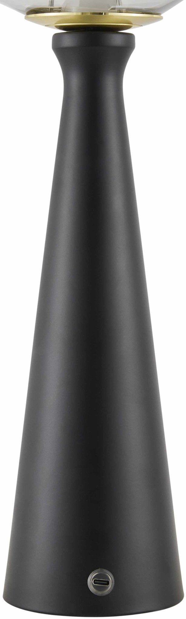 Dinteloord Black Iron & Glass Table Lamp | Traditional Accent Lighting - The Rug Decor