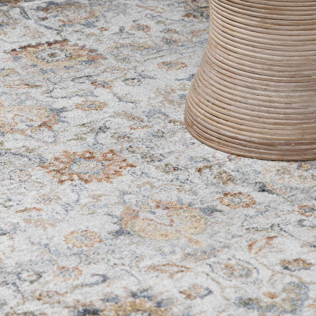 Dion Traditional Style Beige And Gray Washable Area Rug - The Rug Decor
