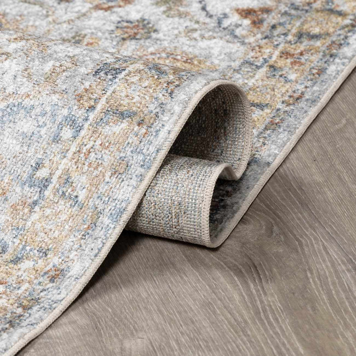 Dion Traditional Style Beige And Gray Washable Area Rug - The Rug Decor