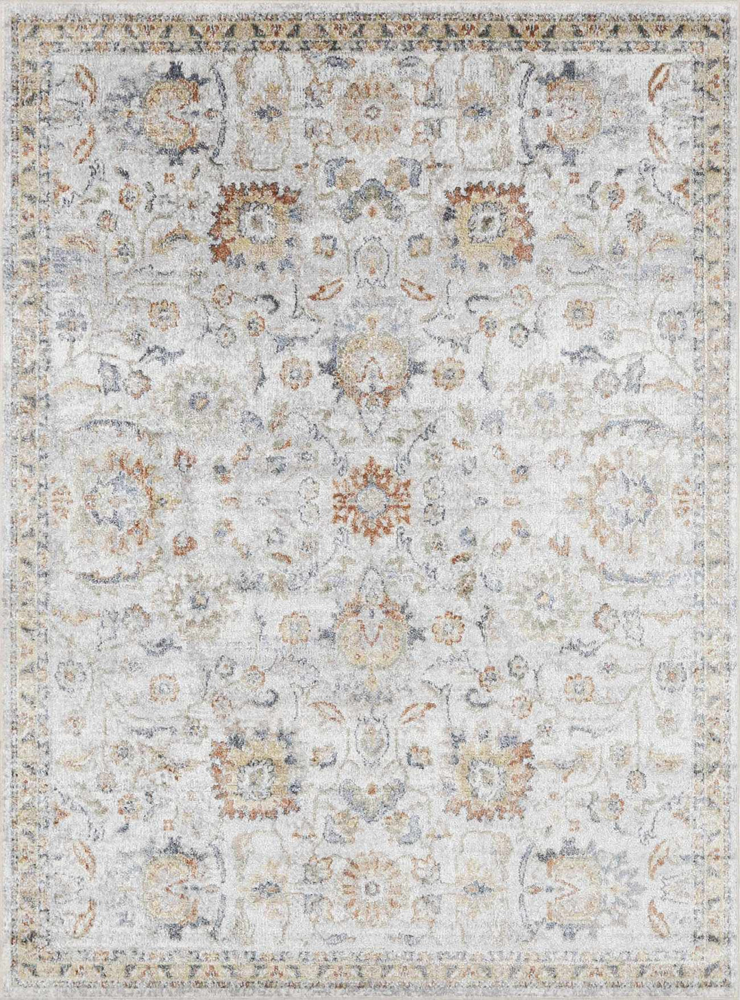 Dion Traditional Style Beige And Gray Washable Area Rug - The Rug Decor