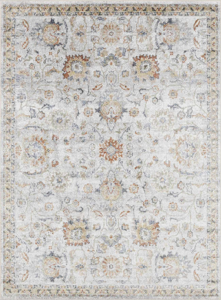 Dion Traditional Style Beige And Gray Washable Area Rug - The Rug Decor
