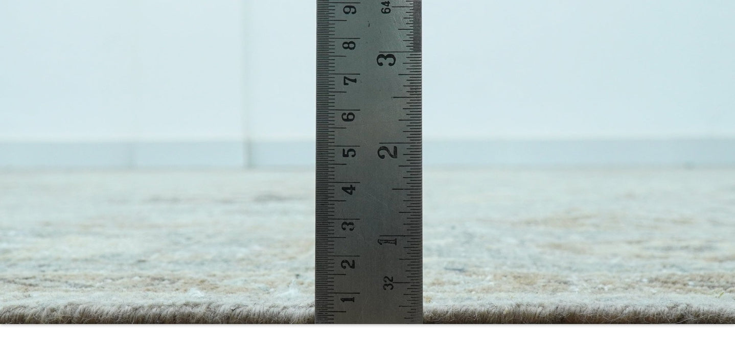 Distressed and Blue Silver Hand Knotted Traditional Wool Area Rug - The Rug Decor