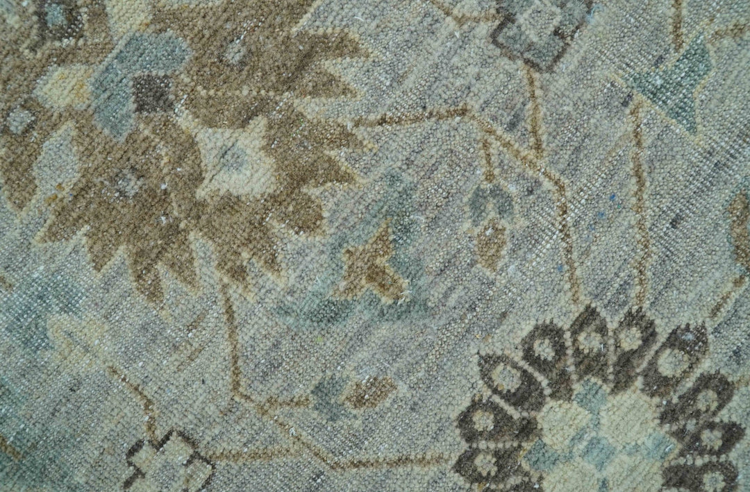 Distressed and Blue Silver Hand Knotted Traditional Wool Area Rug - The Rug Decor