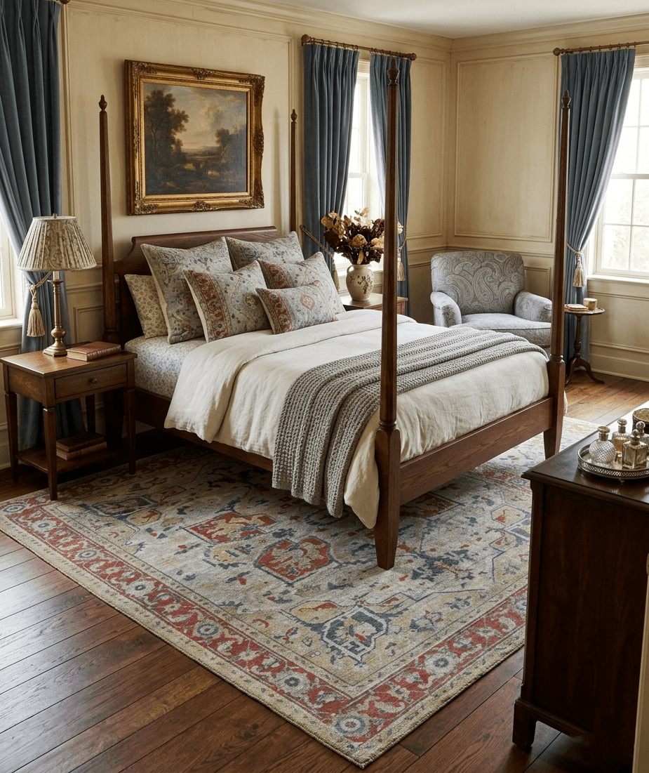 Distressed finished Beige and Brown Traditional Heriz Hand Knotted Wool Area Rug - The Rug Decor