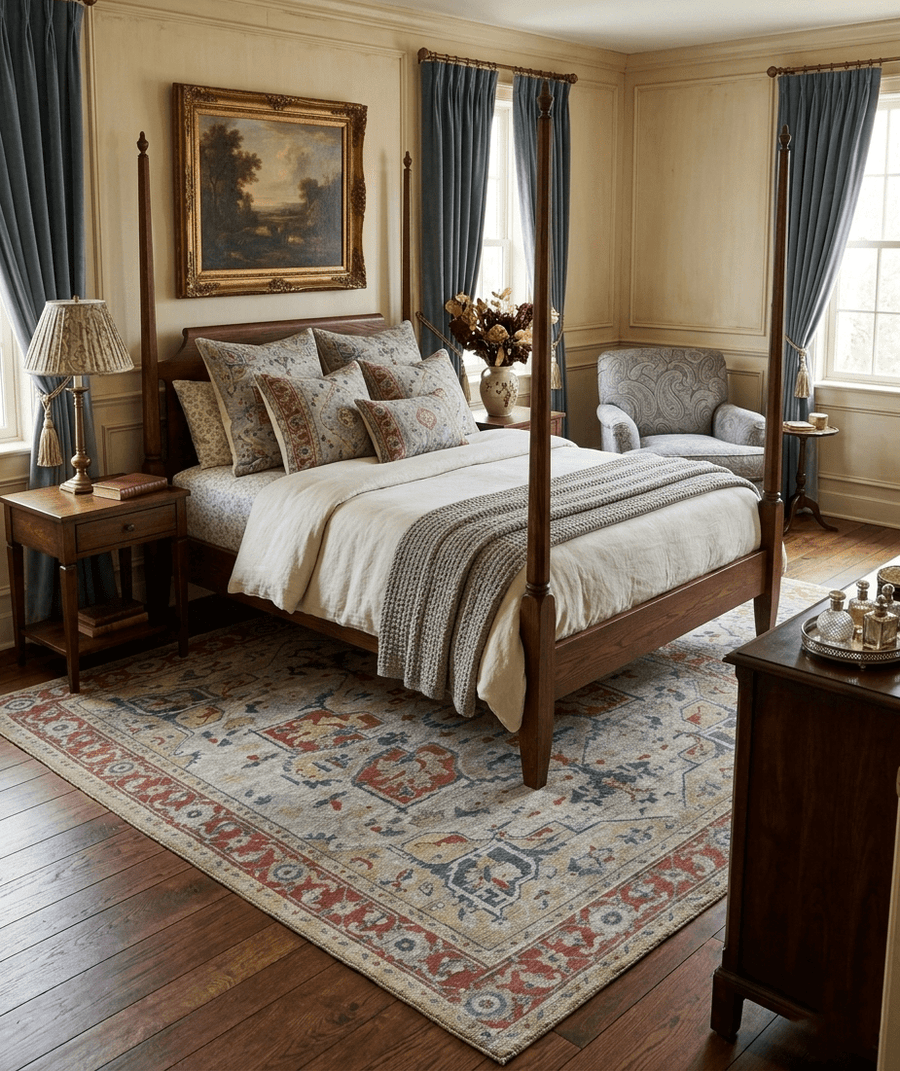 Distressed finished Beige and Brown Traditional Heriz Hand Knotted Wool Area Rug - The Rug Decor