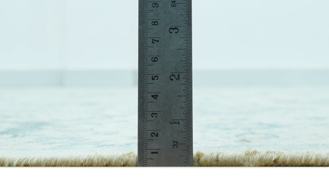 Distressed Hand Knotted Blue And Beige Oriental Design 8x10 Wool Area Rug - The Rug Decor