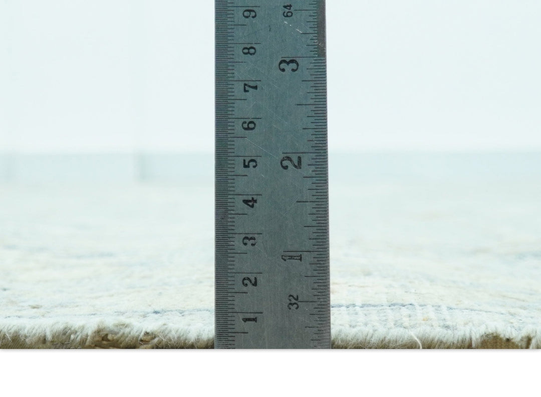 Distressed Hand Knotted Blue And Beige Traditional Design 9x13 Wool Area Rug - The Rug Decor