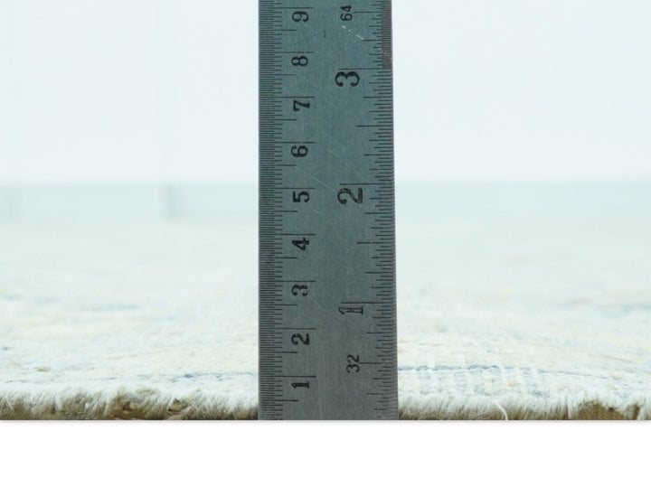 Distressed Hand Knotted Blue And Beige Traditional Design 9x13 Wool Area Rug - The Rug Decor