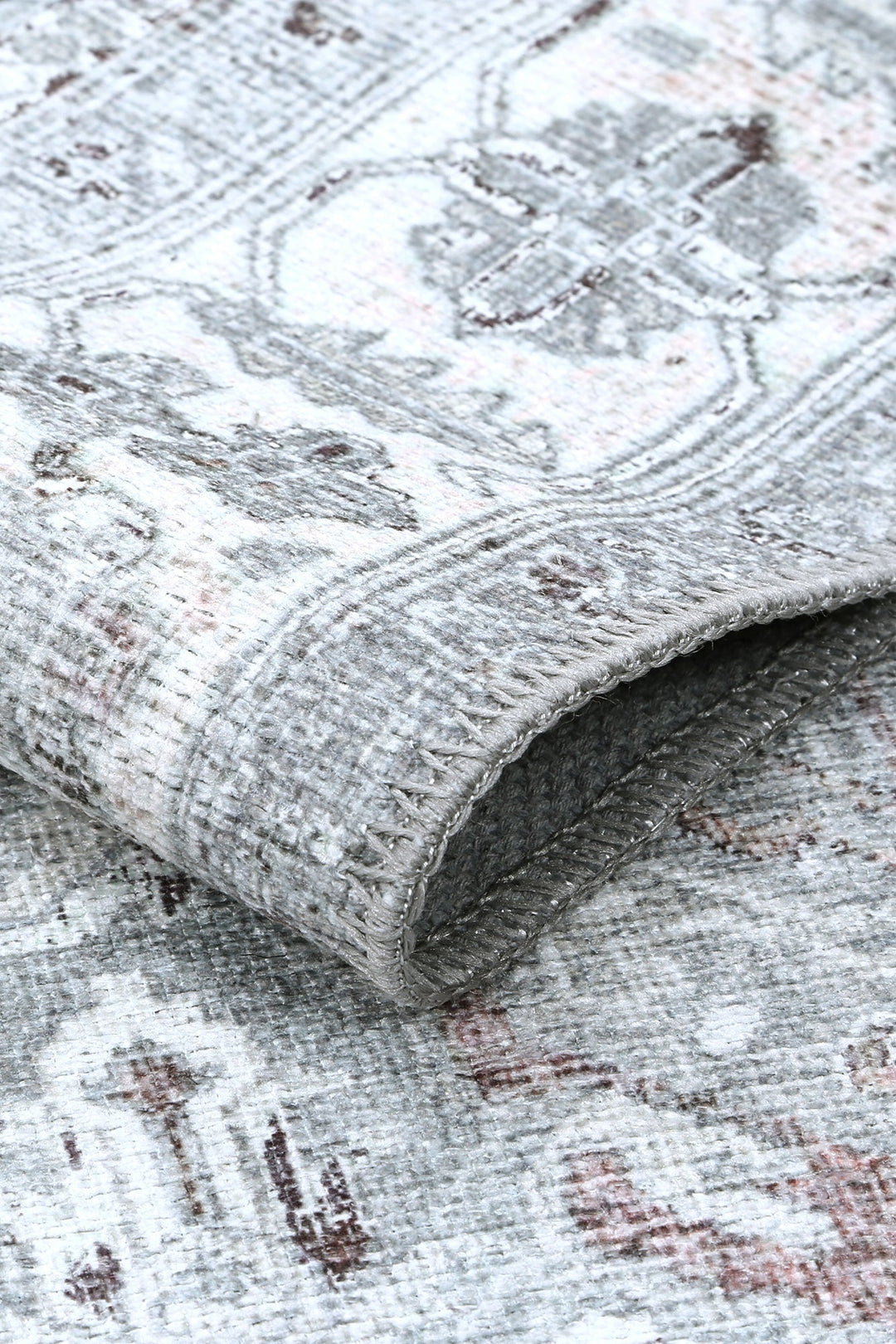 Distressed Style Traditional Machine Washable Grey Rug - The Rug Decor