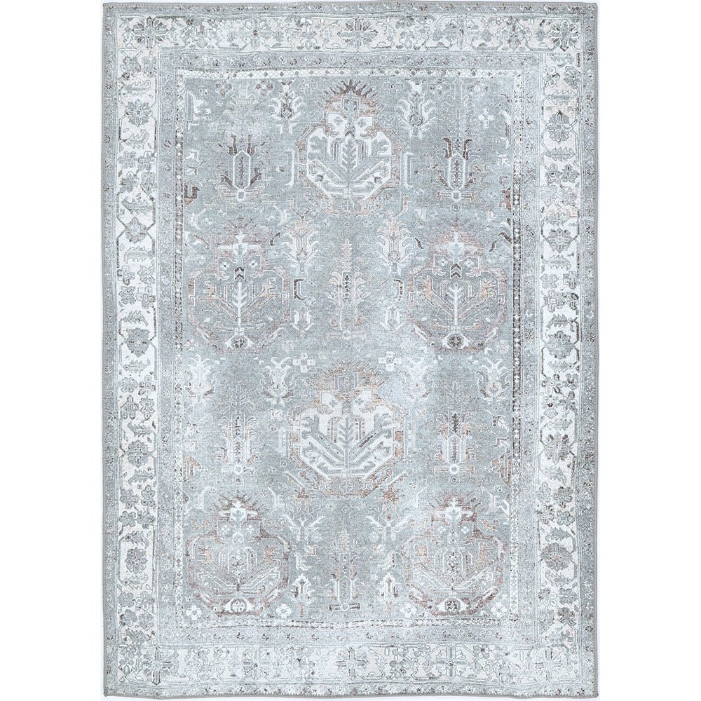 Distressed Style Traditional Machine Washable Grey Rug - The Rug Decor