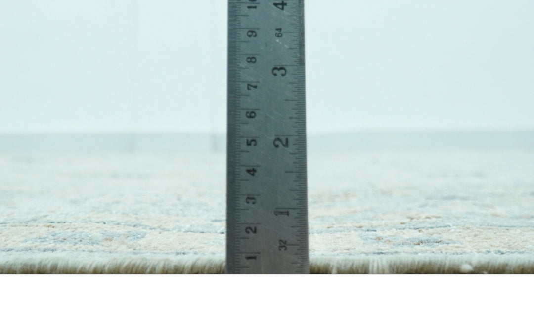 Distressed traditional And Beige Hand Knotted 10x14 Wool Area Rug - The Rug Decor