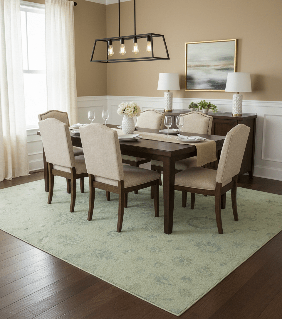 Distressed Traditional Design Blue And Beige Hand Knotted 8x10 Wool Area Rug - The Rug Decor