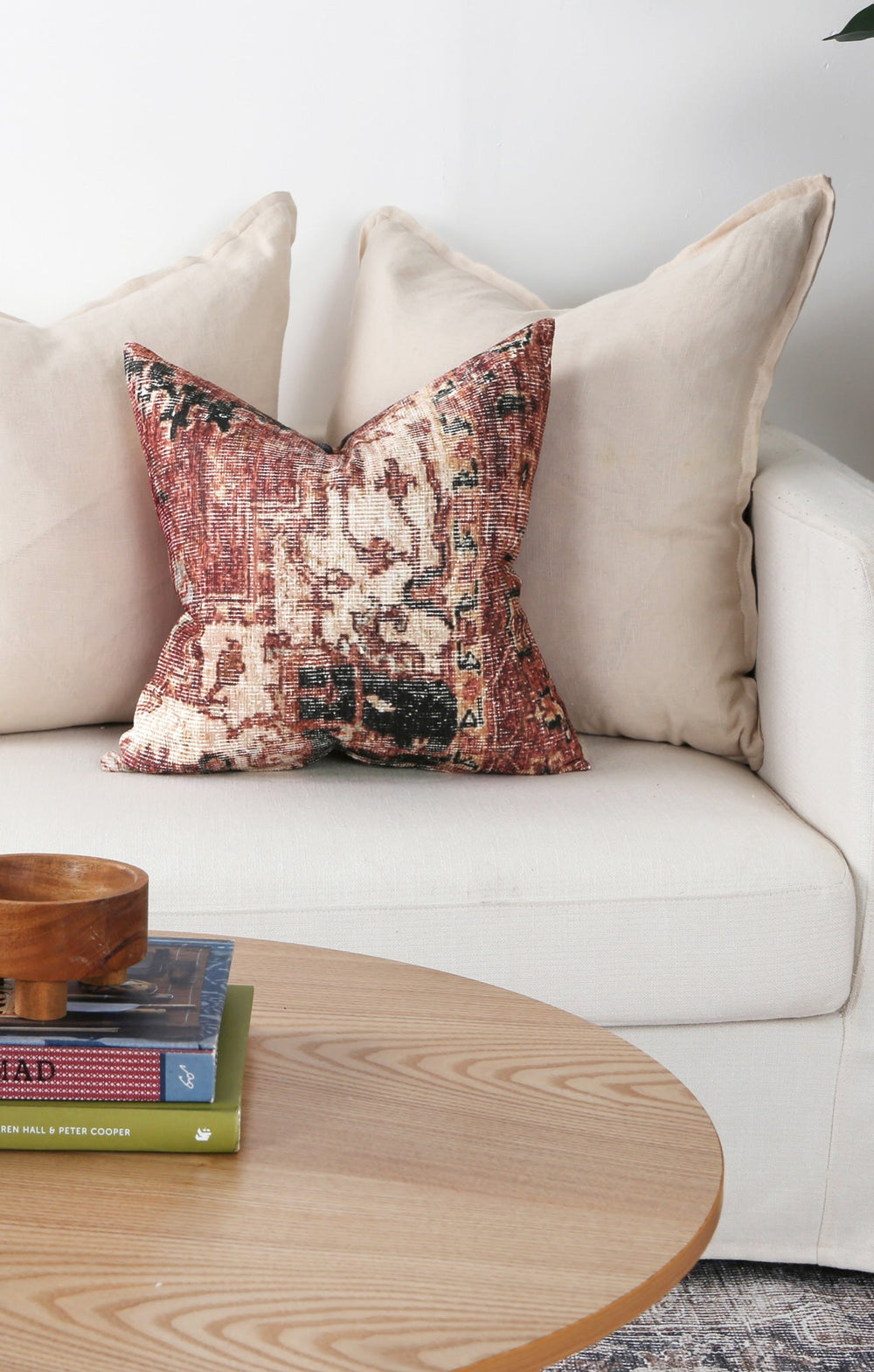 Distressed Vintage Cezanne Area in Multicolor Pillow - The Rug Decor
