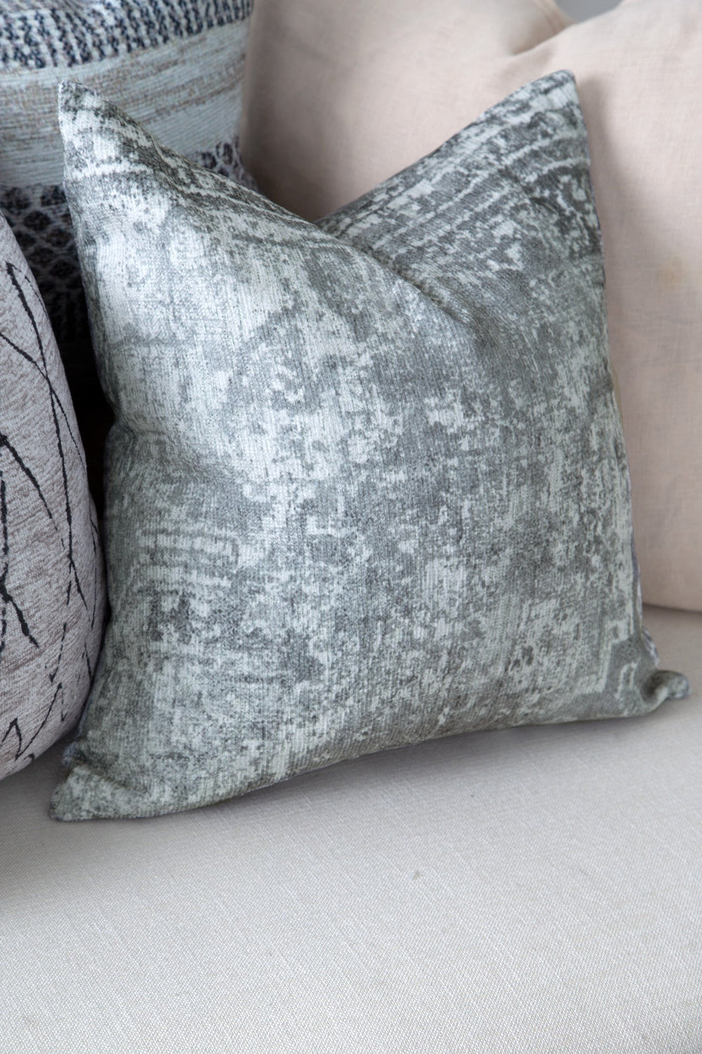 Distressed Vintage Chilaz in Grey Pillow - The Rug Decor