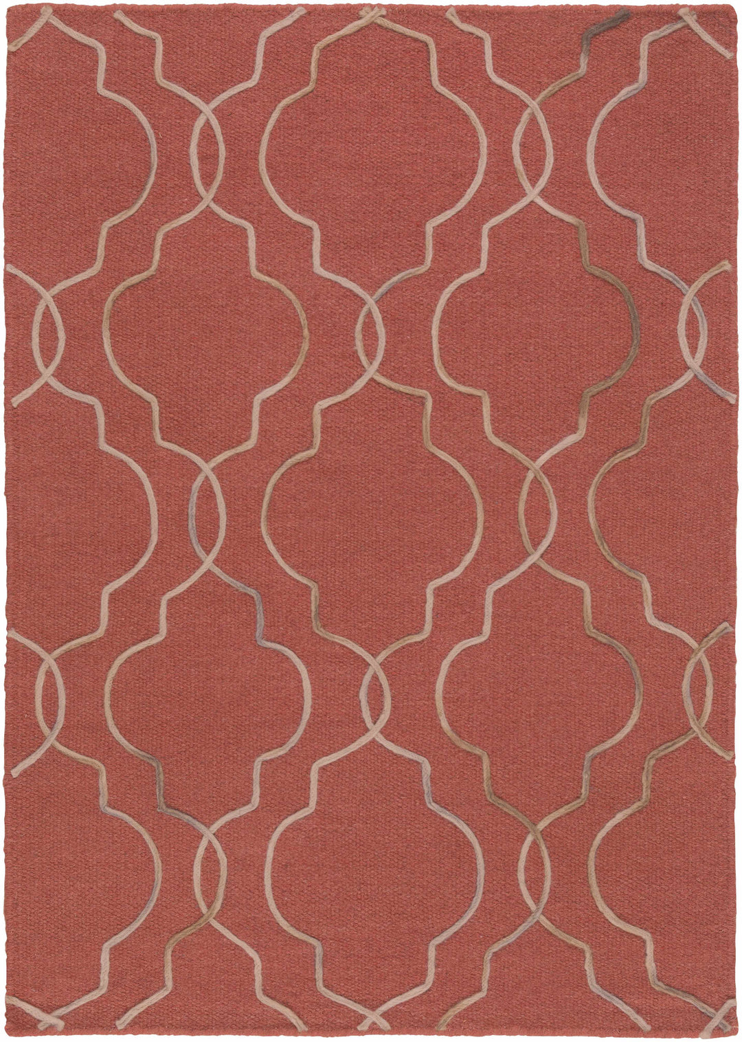 Dittmer Modern Style Rust And Beige Area Rug
