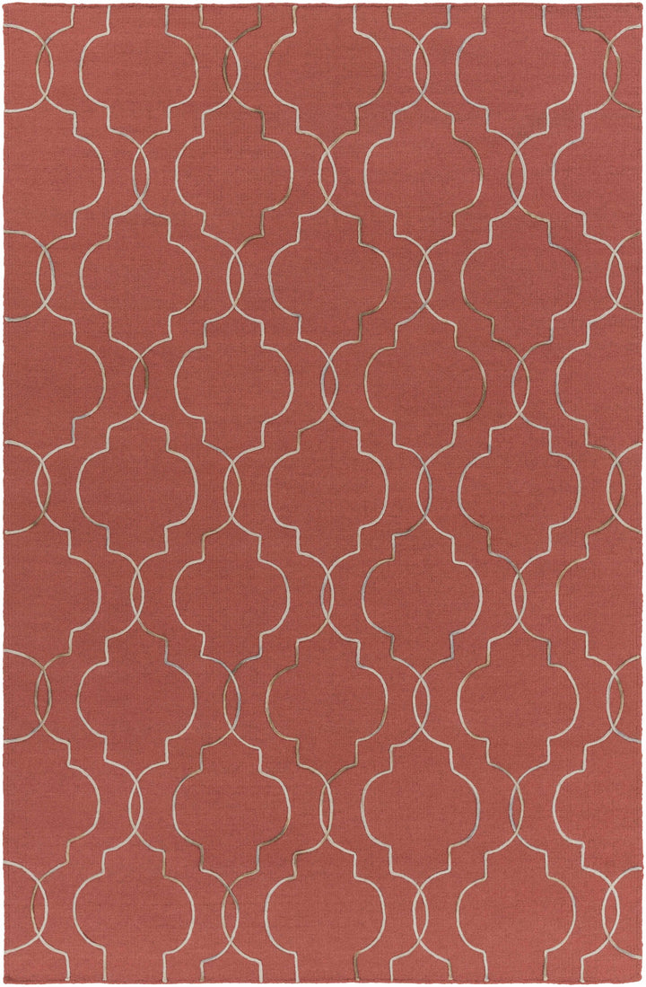 Dittmer Modern Style Rust And Beige Area Rug