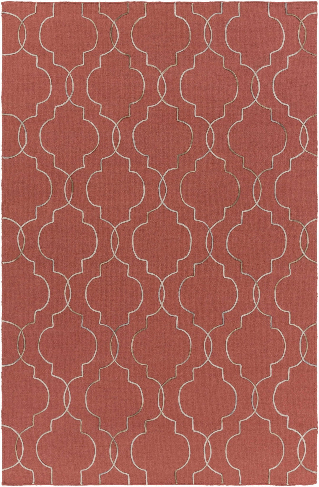 Dittmer Modern Style Rust And Beige Area Rug - The Rug Decor