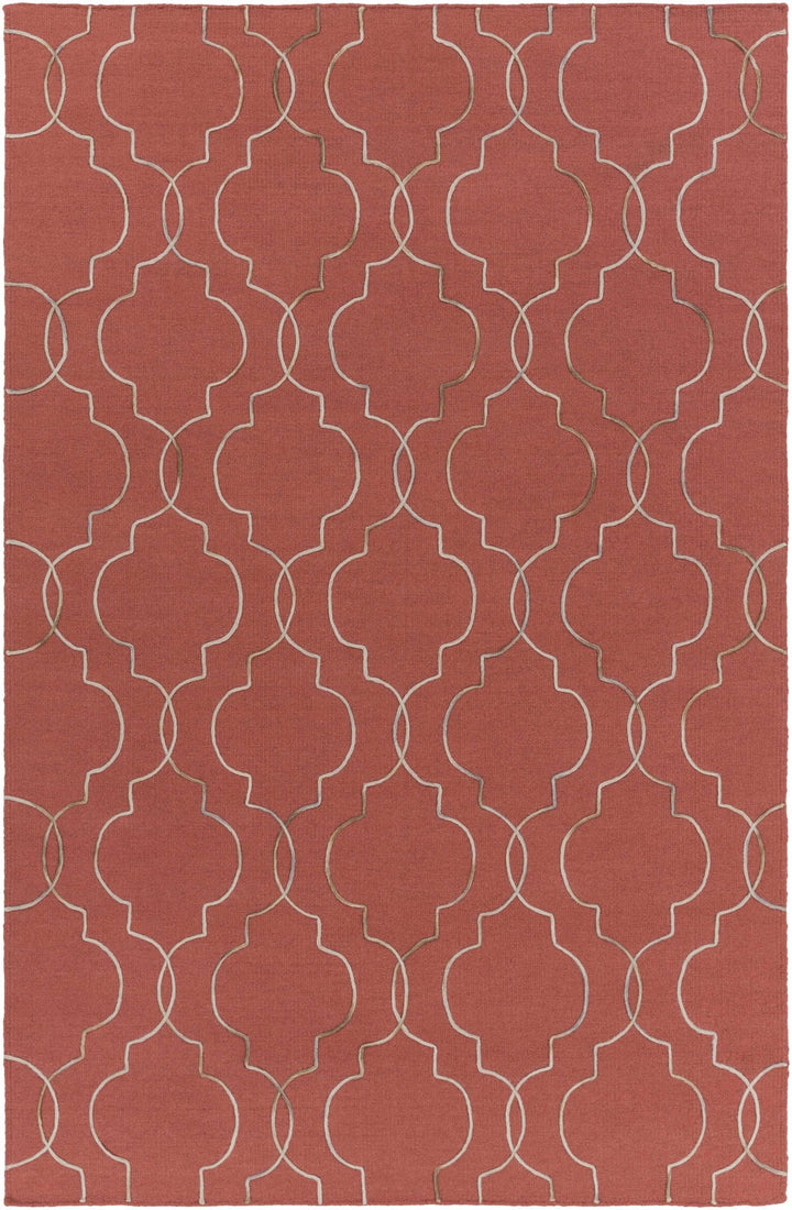 Dittmer Modern Style Rust And Beige Area Rug - The Rug Decor