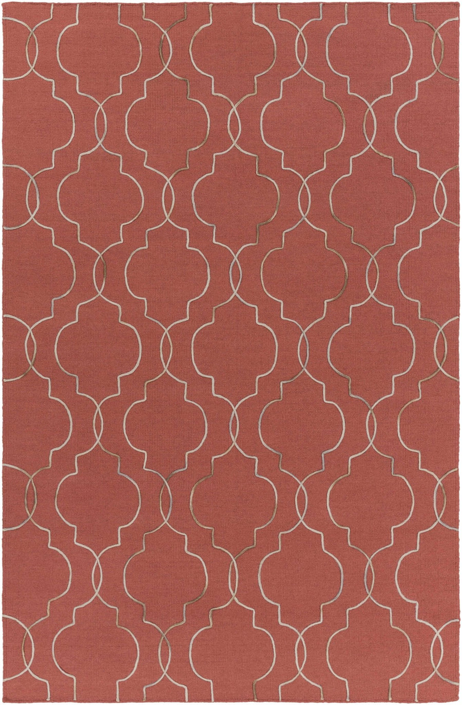 Dittmer Modern Style Rust And Beige Area Rug - The Rug Decor