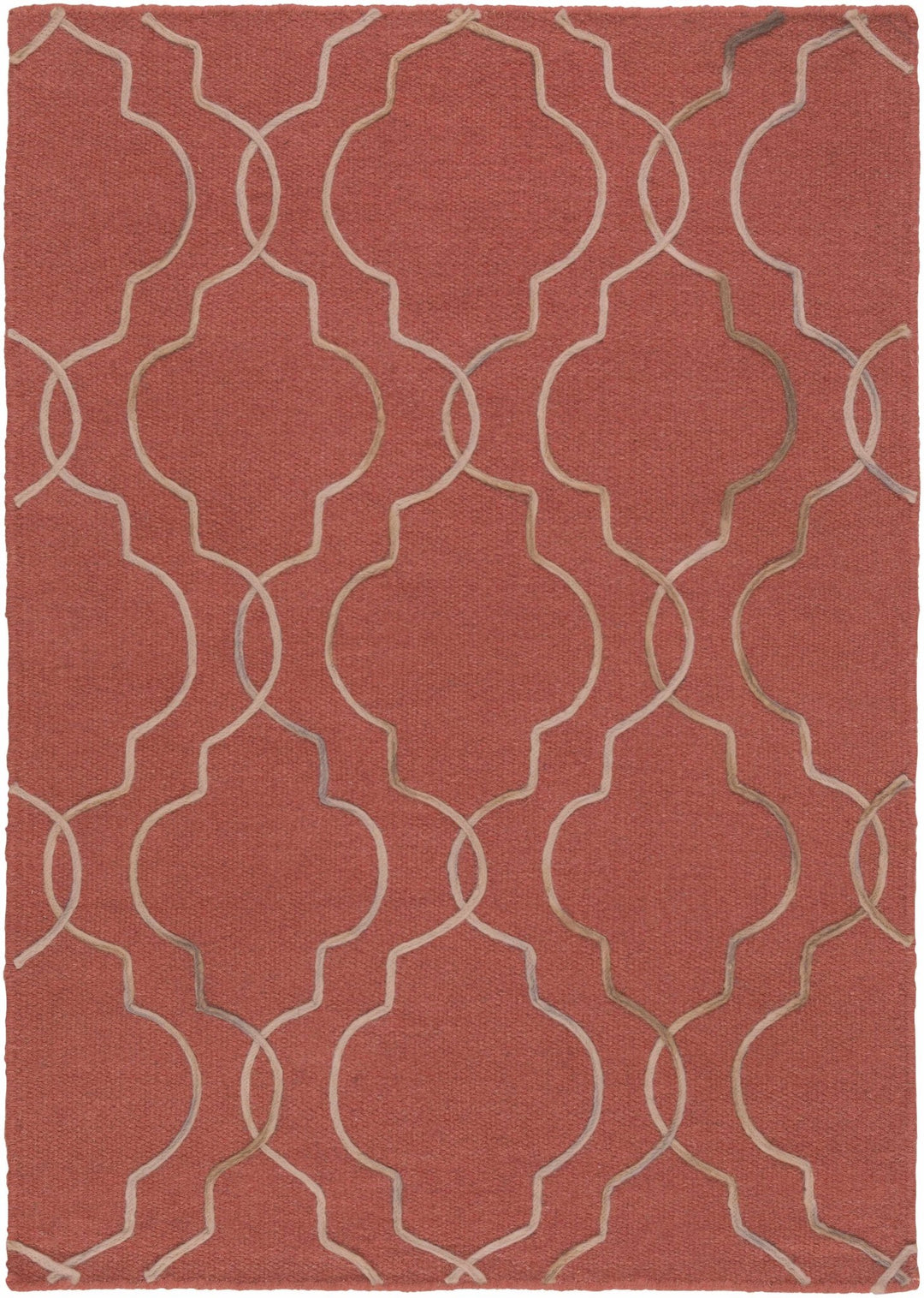 Dittmer Modern Style Rust And Beige Area Rug - The Rug Decor