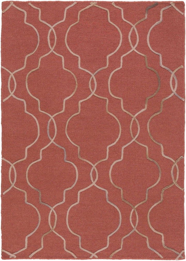 Dittmer Modern Style Rust And Beige Area Rug - The Rug Decor