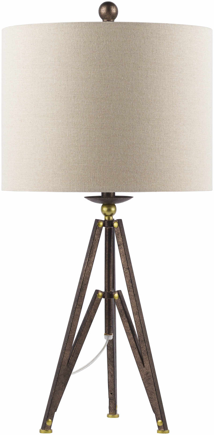 Melita Traditional Table Lamp – Bronze Iron Base & Linen Shade