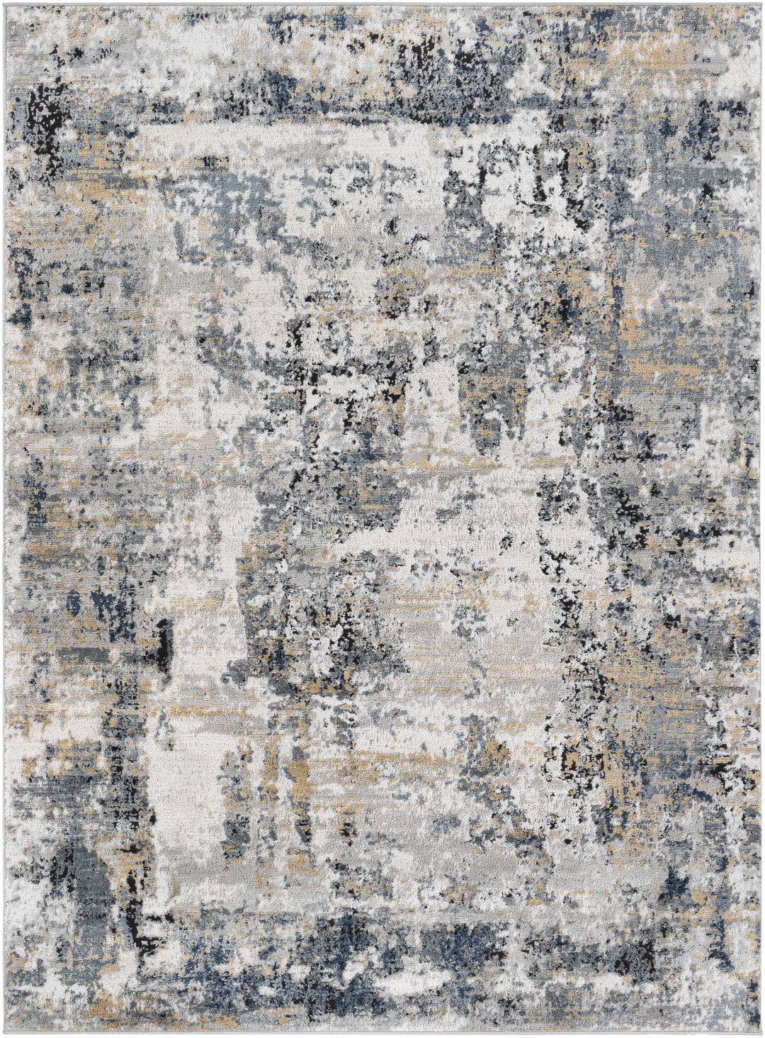 Delph Gray And Blue Modern Abstract Design Area Rug