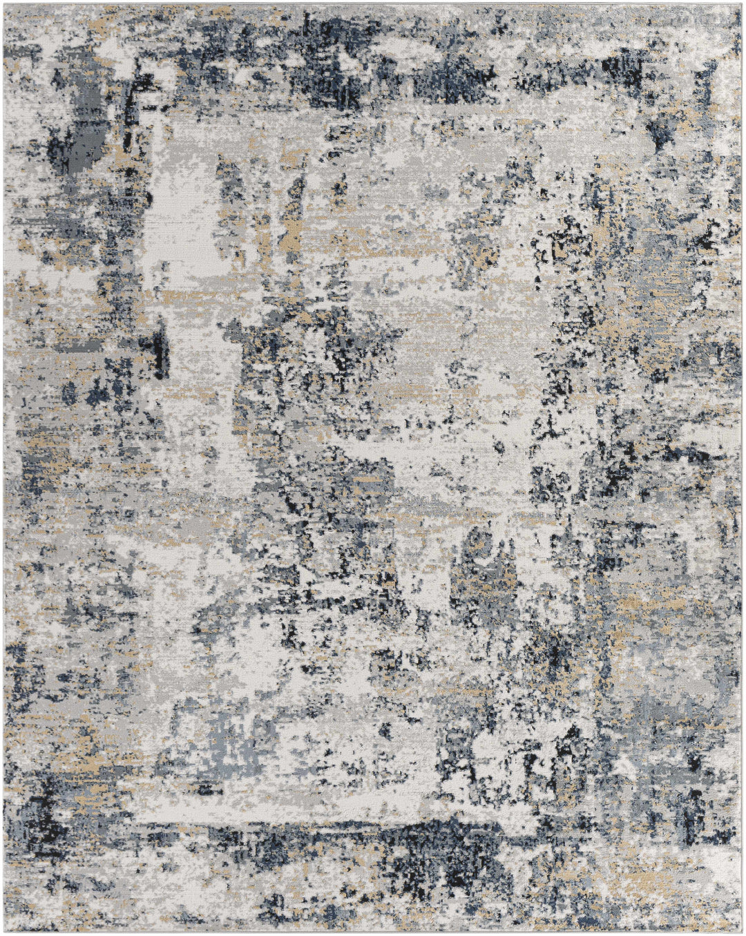 Delph Gray And Blue Modern Abstract Design Area Rug
